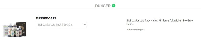 Optional: Bio-Produkte wählen