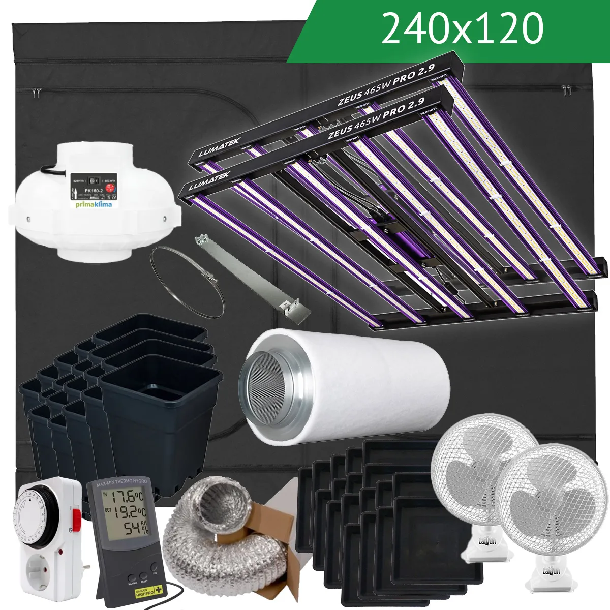 DIY LED Growbox Komplettset 240x120 930W